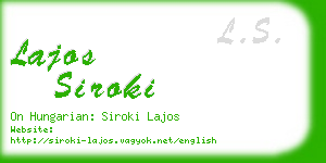 lajos siroki business card